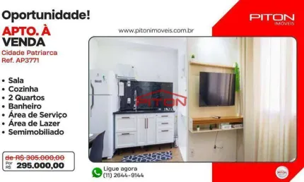 Apartamento com 2 quartos à venda na Rua Caicó, 11, Cidade Patriarca, São Paulo