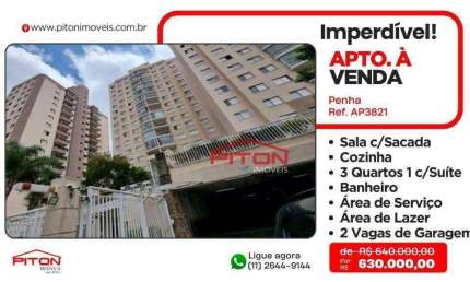 Apartamento com 3 quartos para alugar na Rua Atuaí, 140, Penha, São Paulo