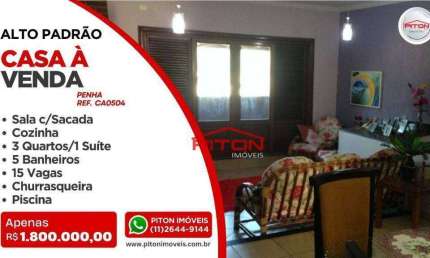 Casa com 3 quartos à venda na Rua Jaime Taveira, 245, Cangaíba, São Paulo