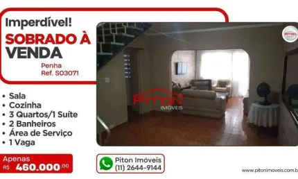 Casa com 3 quartos à venda na Rua Professora Dulce de Almeida, 83, Penha, São Paulo