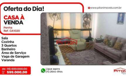 Casa com 3 quartos à venda na Rua José Flávio, 428, Penha, São Paulo