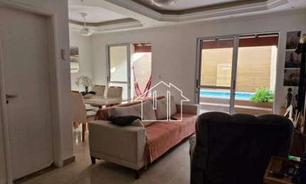Linda Casa para venda no Villa Branca em condomínio fechado com piscina, 120m², 3 dorms, sendo 1 suíte, 3 vagas