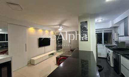 Apartamento à venda em Barueri-SP, Sítio Tamboré Alphaville: 1 quarto, 1 sala, 1 banheiro, 1 vaga, 50m² de área.
