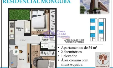 Apartamento à venda, 34 m² por r$ 250.000,00 - vila carrão - são paulo/sp