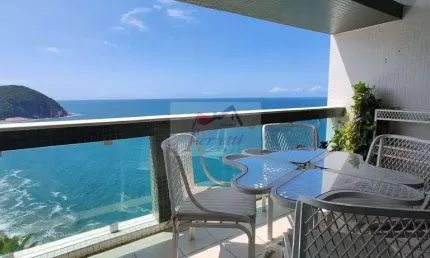 Apartamento com 3 dormitórios com vista oceânica no Penhasco das Gaivotas, Guarujá/SP