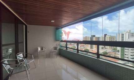 Apartamento com 283 m2, em Tambau, 4 Suites, 4 Vagas de Garagem, Varandão,  vista Mar,