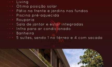 Magnífica Casa com 4 Suites, Jardim Suspenso, Piscina, 4 Vagas de Garagem,em Porto Belo