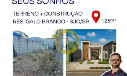 Terreno à venda, 125 m² por r$ 130.000,00 - conjunto residencial galo branco - são josé dos campos/sp