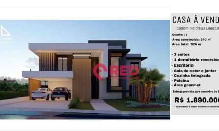 Sobrado com 3 quartos à venda, 240 m² por R$ 2.190.000 - Condomínio Cyrela Landscape - Votorantim/SP