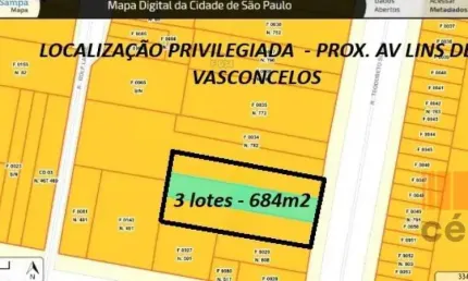 Terreno no Cambuci/SP  |  684m2 (17x40,3) - ZONA MISTA (ZM)
