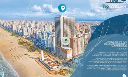 Flat com 1 quarto à venda na Avenida Presidente Castelo Branco, 6294, Tupi, Praia Grande