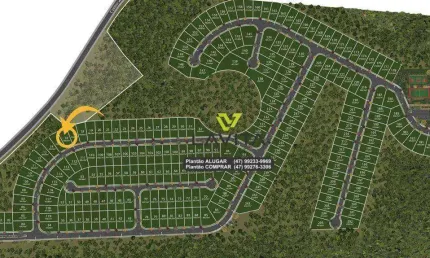 Terreno á venda com 386m² no condomínio fechado paysage privilege - bairro ponta aguda - blumenau sc
