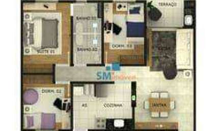 Apartamento com 3 dormitórios à venda, 107 m² por R$ 674.100,00 - Vila Euclides - São Bernardo do Campo/SP