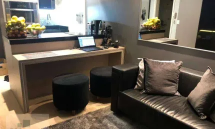 Studio mobiliado para locação, 36 m2, 01 vaga  + depóstio - panamby - sp