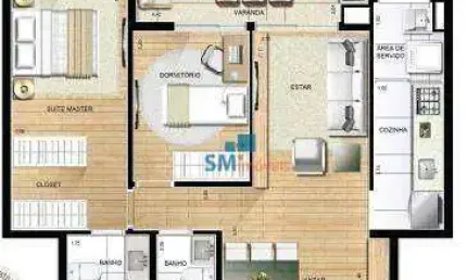 Apartamento 75m², 02 dormitórios (01 suíte) e 02 vagas - Vila Ipojuca