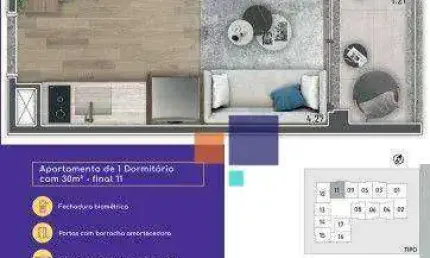 Apartamento tipo studio 28,92m² - vende-se na vila mariana