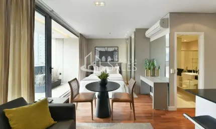 Viva o melhor da Vila Olímpia em grande estilo! Lindo apto. 42m² MOBILIADO!!