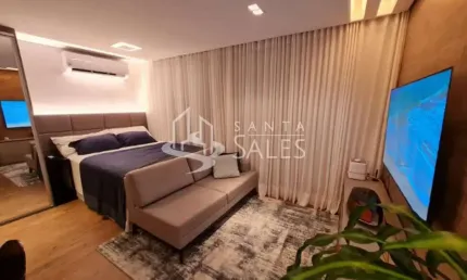 Apartamento à venda no brooklin paulista, são paulo-sp, 1 quarto, 1 banheiro, 42m² de área.