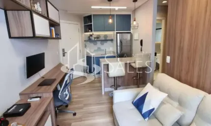 Apartamento à venda em Moema, São Paulo-SP: 1 quarto, 1 sala, 1 banheiro, 1 vaga de garagem!