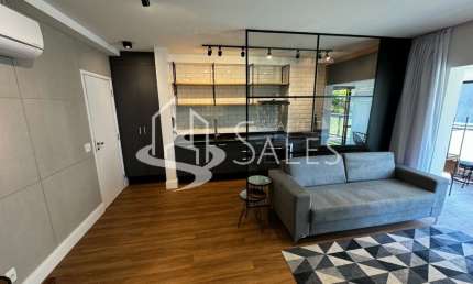 Apartamento para locação em São Paulo-SP, Chácara Santo Antônio: 1 quarto, 1 sala, 1 banheiro, 2 vagas de garagem - 77,00 m².