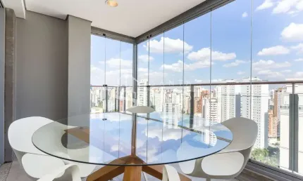 Apartamento para locação na vila nova conceição, 1 quarto, 1 suíte, 2 salas, 2 banheiros, 2 vagas de garagem, 67m²!