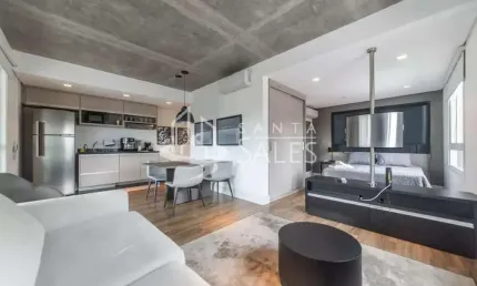 Apartamento à Venda em São Paulo-SP: 1 Quarto, 1 Suíte, 1 Sala, 2 Banheiros, 1 Vaga na Cidade Monções - 61m².
