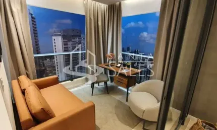 Apartamento para locação em Pinheiros, São Paulo-SP: 1 quarto, 1 banheiro, 1 vaga de garagem, 46m² de área!