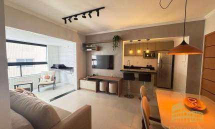 Apartamento com 2 dormitórios para alugar, 74 m² por R$ 5.500,00/mês - Canto do Forte - Praia Grande/SP
