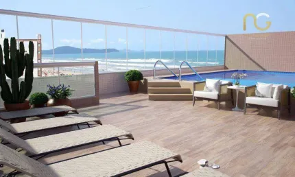 Apartamento com 1 dormitório à venda, 64 m² por r$ 440.000,00 - aviação - praia grande/sp