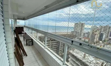 Apartamento com 3 dormitórios à venda, 112 m² por R$ 830.000,00 - Vila Guilhermina - Praia Grande/SP
