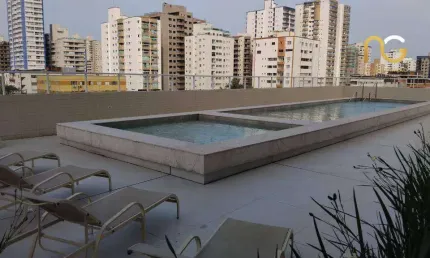 Apartamento  - predio de alto padrão - 01 dormitorio 01 suite - lazer completo - bairro vila tupi/praia grande-sp