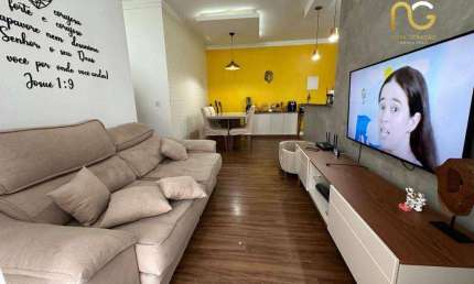 Apartamento com 3 dormitórios à venda, 74 m² por R$ 475.000,00 - Vila Assunção - Praia Grande/SP