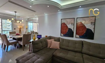 Apartamento com 3 dormitórios à venda, 134 m² por r$ 870.000,00 - vila guilhermina - praia grande/sp