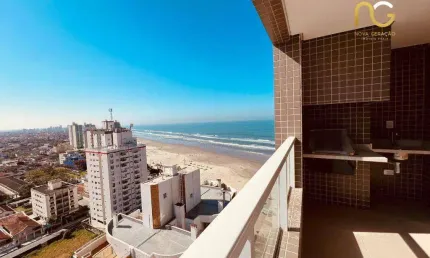 APARTAMENTO VISTA MAR NOVO A VENDA - LAZER COMPLETO! MIRIM-PRAIA GRANDE