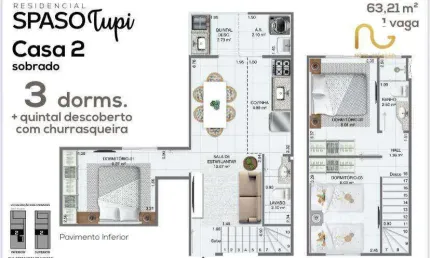 Casa com 3 dormitórios à venda, 63 m² por r$ 397.000,00 - tupi - praia grande/sp
