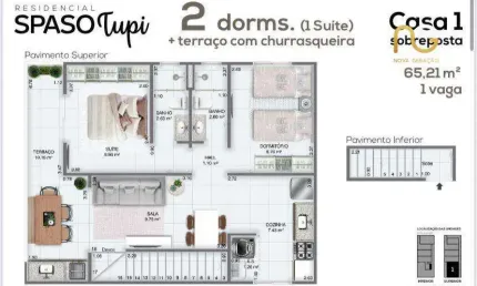 Casa com 2 dormitórios à venda, 62 m² por r$ 405.000,00 - tupi - praia grande/sp