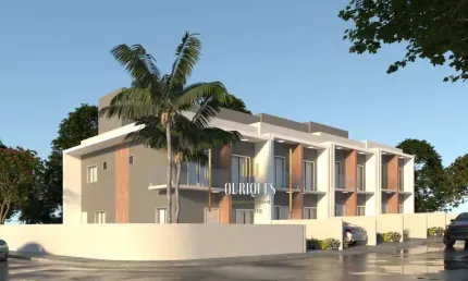 Sobrado geminado com 58m² possui 2 quartos e 1 vaga.