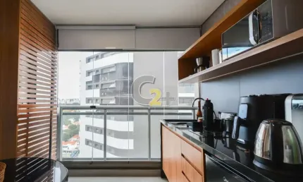 Apartamento studio  á venda em pinheiros com 1 quarto, 1 vaga de garagem.