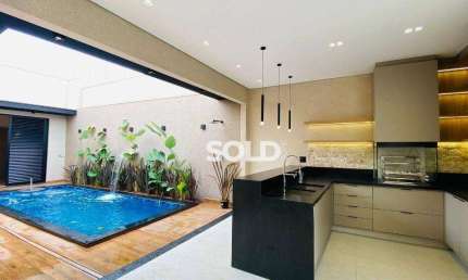 Casa com 3 dormitórios sendo 1 suíte, piscina aquecida. 250m² de terreno,  à venda por R$ 1.250.000,00 - Residencial Tellini - Franca/SP