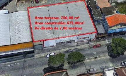 Galpão Comercial para Alugar, 675 - Vila Luzita em Santo André/SP.