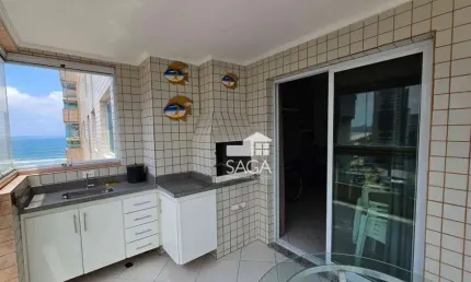 Apartamento pé na areia com vista mar e 1 dormitório à venda - 75 m² por r$ 480.000 - bairro aviação, praia grande/sp