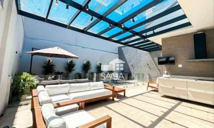 Casa Alto Padrão com piscina, churrasqueira, área gourmet  com 2 dormitórios à venda, 210 m² por R$ 2.699.000 - Canto do Forte - Praia Grande/SP
