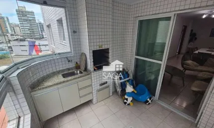 Apartamento a 200m da praia com 2 dormitórios à venda, 76 m² por R$ 550.000 - Vila Guilhermina - Praia Grande/SP