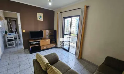 Frente rua! Apartamento com 1 dormitório à venda, 50 m² por R$ 280.000 - Vila Guilhermina - Praia Grande/SP