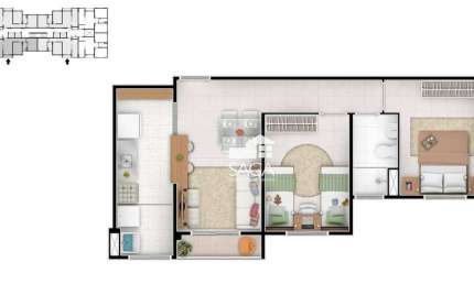 Apartamento com 2 dormitórios à venda, 48 m² por R$ 310.000,00 - Vila Assunção - Praia Grande/SP