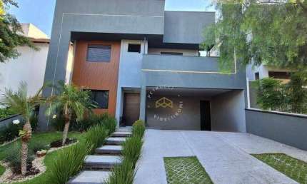 Casa contemporânea à venda no Condomínio Vivenda das Quaresmas, em Valinhos/SP.