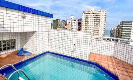 Cobertura DUPLEX no Forte, 3 suítes, 3 vagas, piscina, confira na Imobiliária em Praia Grande.