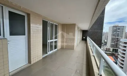 Apartamento na aviação, 3 suítes, varanda gourmet, 2 vagas, só na em praia grande.