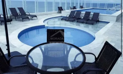 Apartamento de 03 suítes com vista definitiva para o mar no bairro aviação em praia grande.