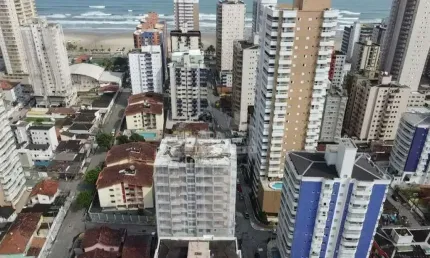 Lindo apartamento na aviação com vista ao mar, 02 dormitórios, 01 vagas em praia grande.